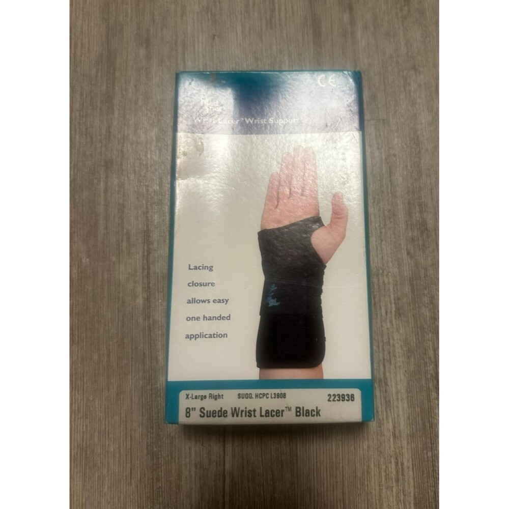Med Spec 8" Suede Wrist Lacer Black X-Large Right